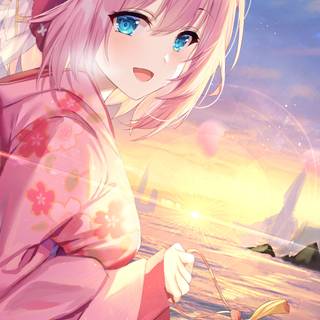 Pink anime phone wallpaper