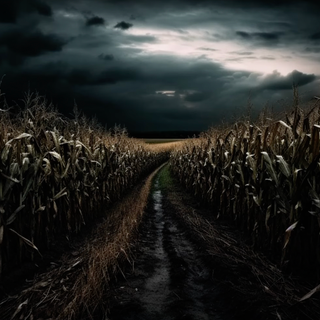 Dark corn fields wallpaper