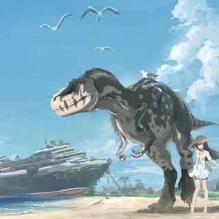 Anime dinosaur wallpaper