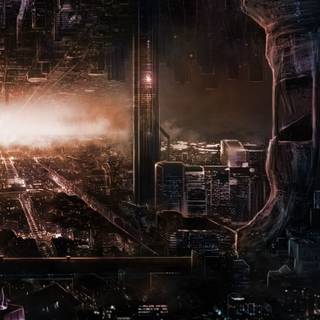 Dark sci fi iPhone wallpaper