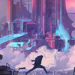 City anime iPhone wallpaper