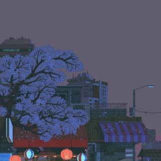City anime iPhone wallpaper