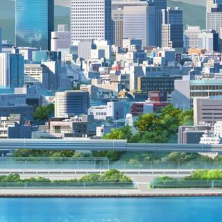 City anime iPhone wallpaper