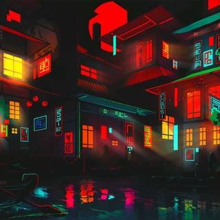 Red aesthetic Japanese wallpaper