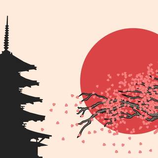 Red aesthetic Japanese wallpaper