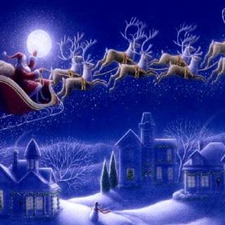 Merry Christmas night desktop wallpaper