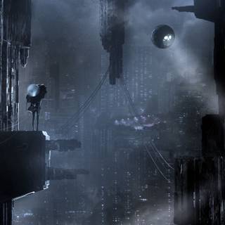 Dark sci fi iPhone wallpaper