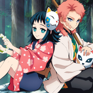 Sabito and Makomo wallpaper