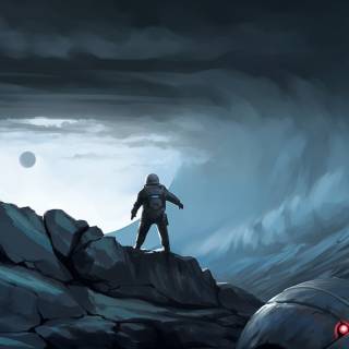 Dark sci fi iPhone wallpaper