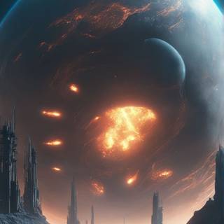 Dark sci fi iPhone wallpaper