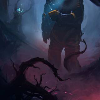 Dark sci fi iPhone wallpaper