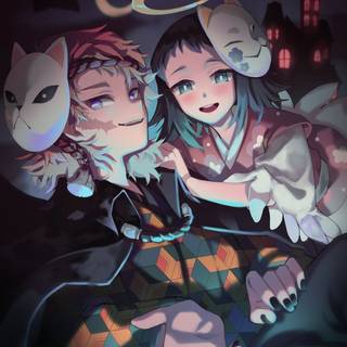 Sabito and Makomo wallpaper