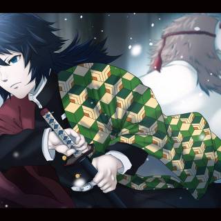 Sabito and Makomo wallpaper