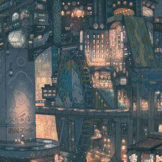 City anime iPhone wallpaper