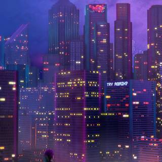 City anime iPhone wallpaper