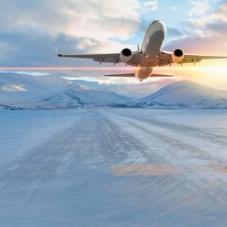 Airplane winter wallpaper
