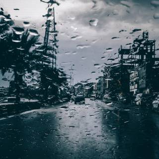 PC aesthetic autumn rainy wallpaper