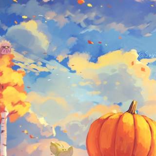Pokémon autumn season phone wallpaper
