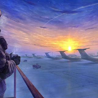 Airplane winter wallpaper