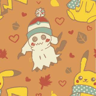 Pokémon autumn season phone wallpaper