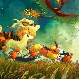 Pokémon autumn season phone wallpaper