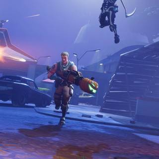 Blue and red Fortnite iPhone wallpaper