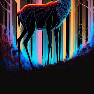 Neon deer wallpaper