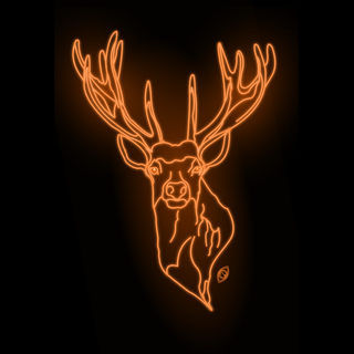 Neon deer wallpaper