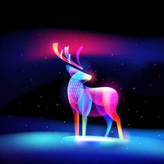 Neon deer wallpaper
