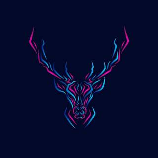 Neon deer wallpaper
