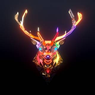 Neon deer wallpaper
