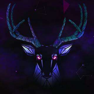 Neon deer wallpaper