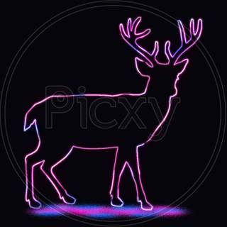 Neon deer wallpaper
