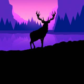 Neon deer wallpaper