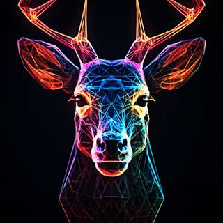 Neon deer wallpaper