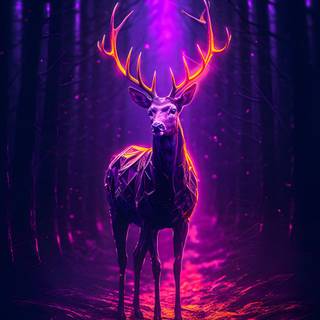 Neon deer wallpaper