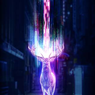 Neon deer wallpaper