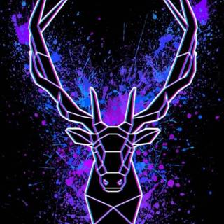 Neon deer wallpaper