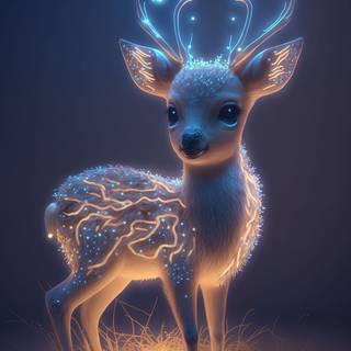 Neon deer wallpaper