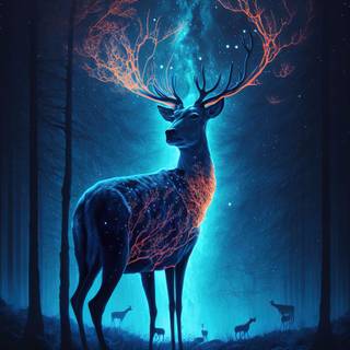 Neon deer wallpaper