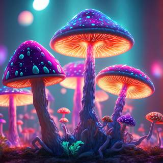 Magic mushroom 4k wallpaper