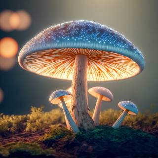Magic mushroom 4k wallpaper