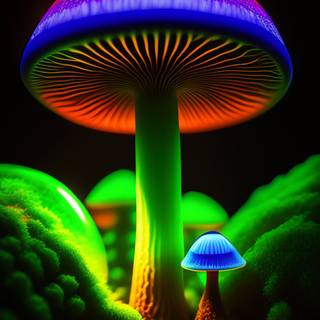 Magic mushroom 4k wallpaper