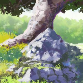 Anime nature iPhone wallpaper