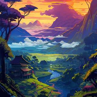 Anime nature iPhone wallpaper
