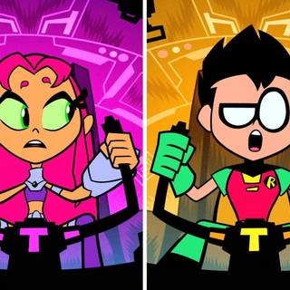 Starfire and Robin wallpaper