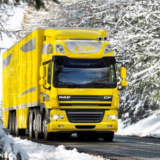 Truck winter road wallpaper