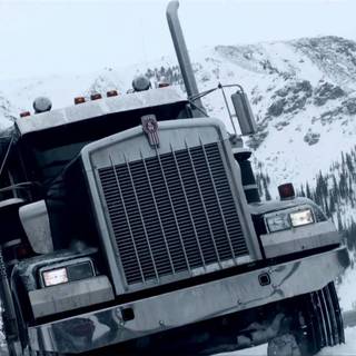 Truck winter road wallpaper