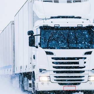 Truck winter road wallpaper