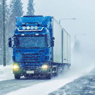 Truck winter road wallpaper